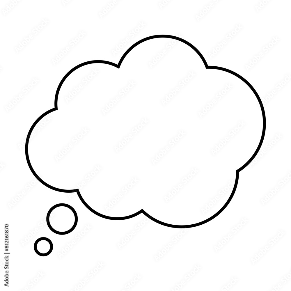 Thought bubble line icon. Speech or think bubble, empty communication cloud. Set of design elements. Thought bubble line icon. Speech or think bubble, empty communication cloud. Set of design elements.