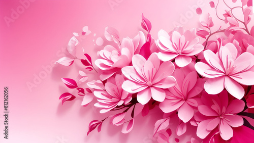Abstract pink color background on simple floral design wallpaper