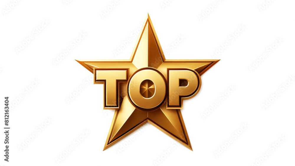 Obraz premium First Place Gold Star with TOP Cutout Detail