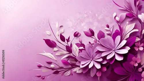 Abstract purple color background on simple floral design wallpaper