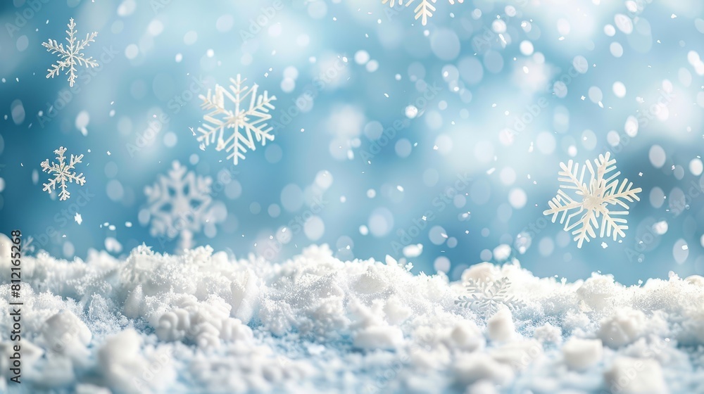 A light blue background with white snowflakes A light blue background with white snowflakes