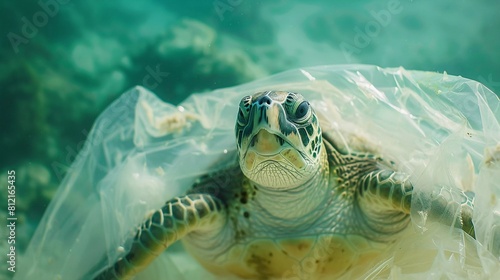 Trapped in Plastic  Sea Turtle Struggles After Entanglement  Marine Plastic Threat 