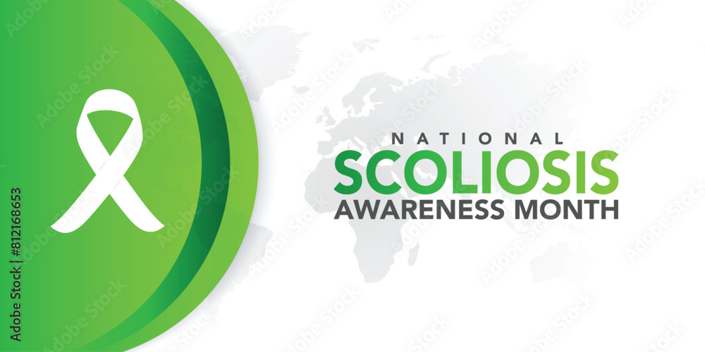scoliosis awareness month design template for celebration. scoliosis awareness month green ribbon. green ribbon design illustration. it is an abnormal lateral curvature of the spine. It is most often scoliosis awareness month design template for celebration. scoliosis awareness month green ribbon. green ribbon design illustration. it is an abnormal lateral curvature of the spine. It is most often