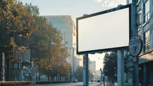 Wallpaper Mural blank white billboard mockup in urban street setting business poster advertisement concept illustration Torontodigital.ca