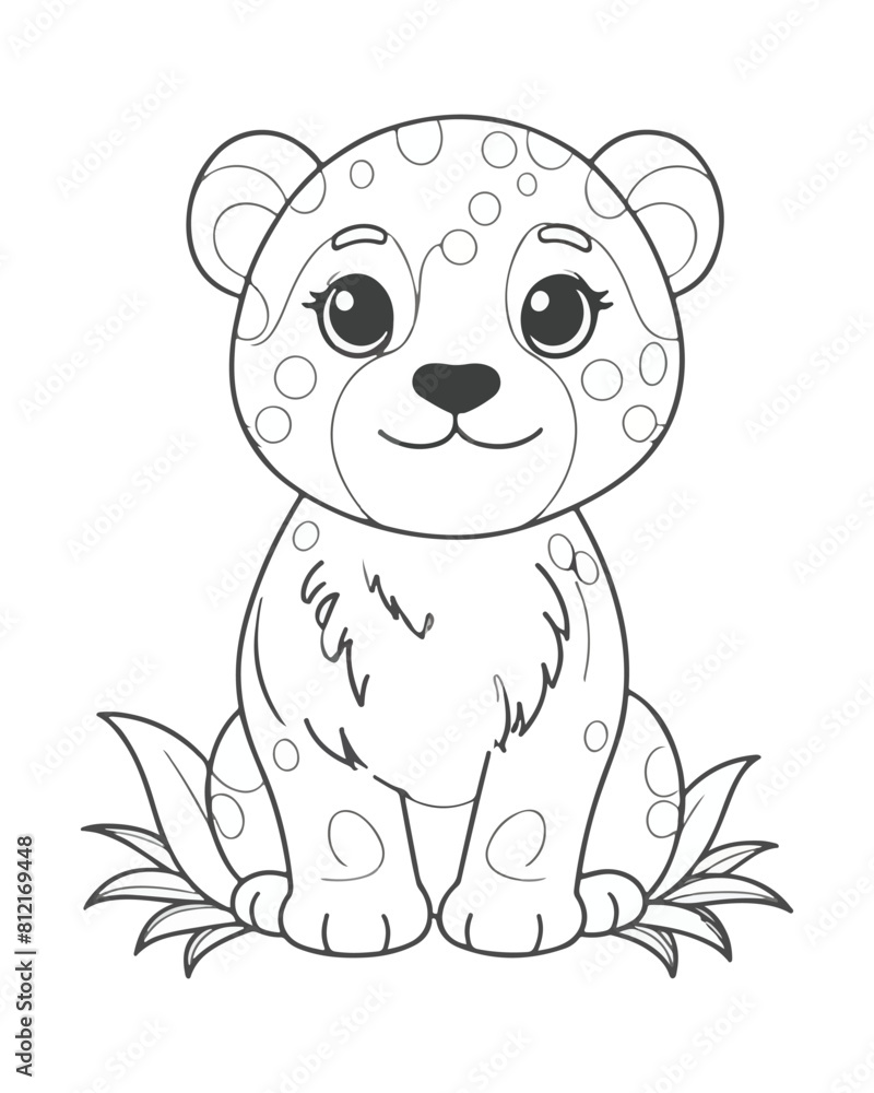 Obraz premium Animal coloring book page for kids