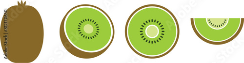 Summer fruits kiwi fruit kiwi slice and seeds Fresh and juicy eating 