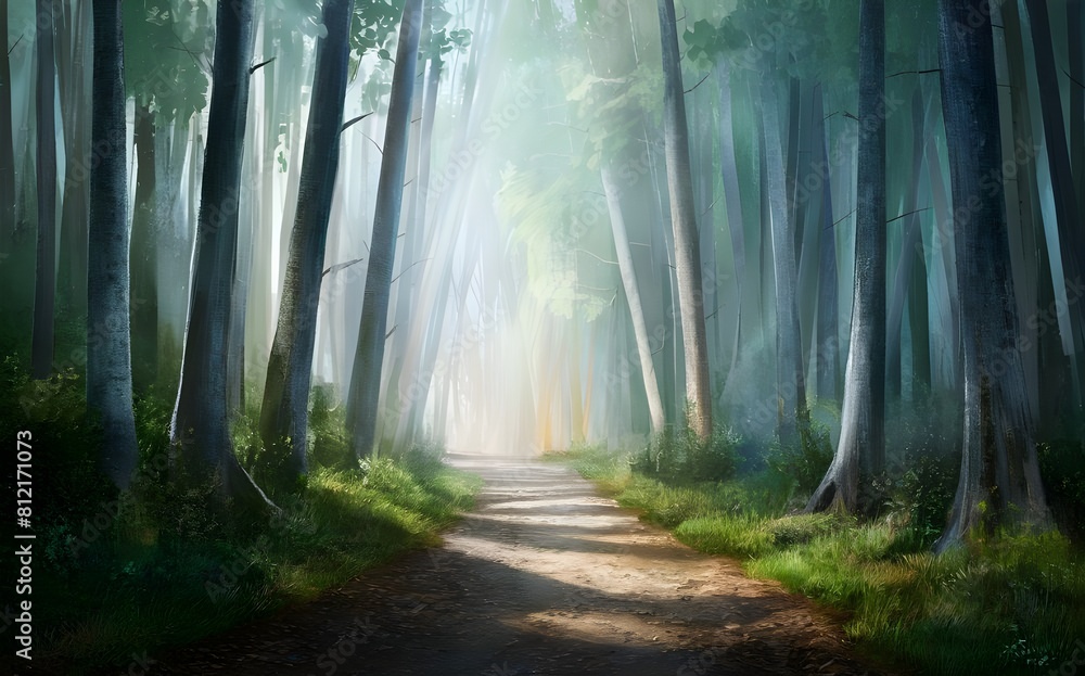 Fototapeta premium misty morning in the forest