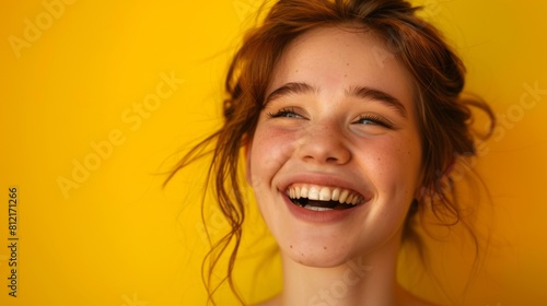 Joyous Woman with Bright Smile
