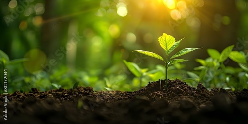 The Symbolism of a Young Tree Growing in Soil: Growth and Environmental Conservation. Concept Nature's resilience, Sustainability, New beginnings, Hope for the future © Ян Заболотний