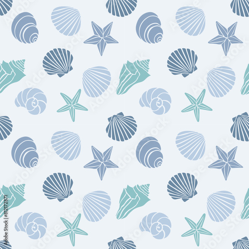Coastal pattern repeat pattern seashells pattern beach starfish print design vector file