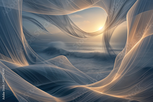 abstract background with rays, Dive into the enchanting world of abstract organic shapes, lines, and waves, forming a breathtaking panorama that mesmerizes the senses as a captivating background wallp