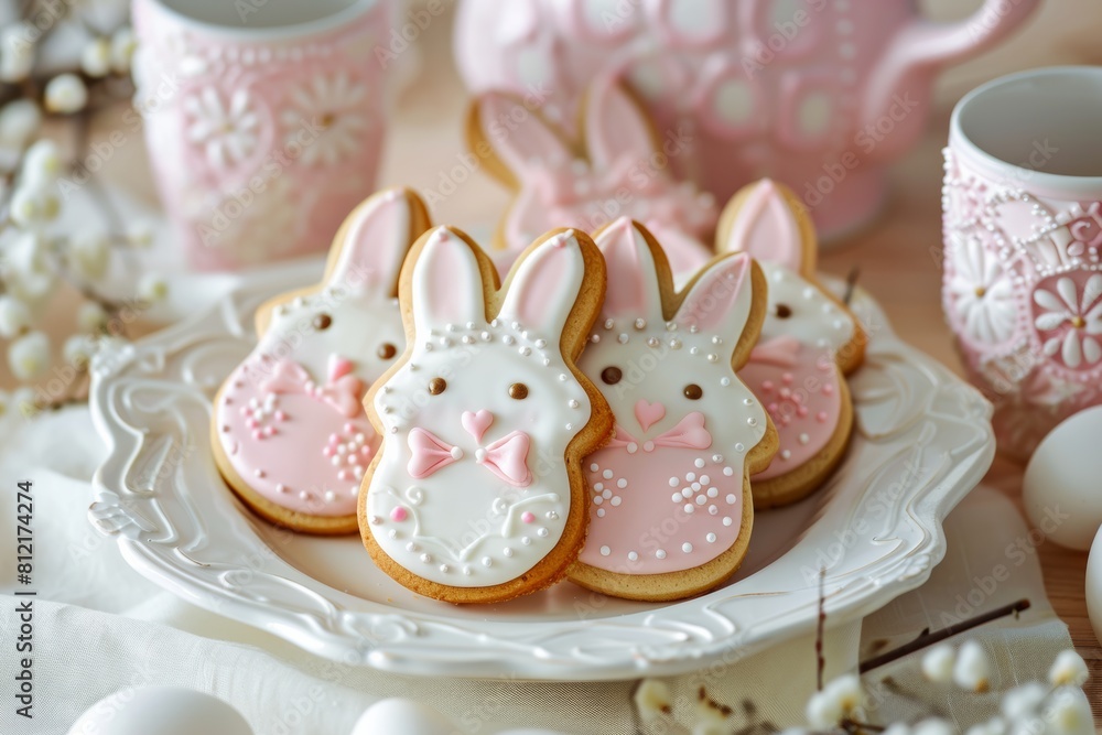 Plate of Decorated Cookies on a Table Plate of Decorated Cookies on a Table