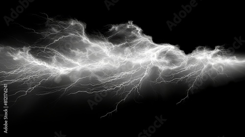 Lightning animation thunderstorm electricity background in PNG