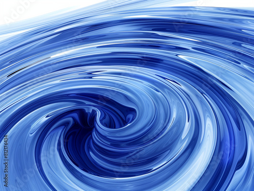 Swirling Blue Waves, Dynamic Fluid Art Design in Deep Blue