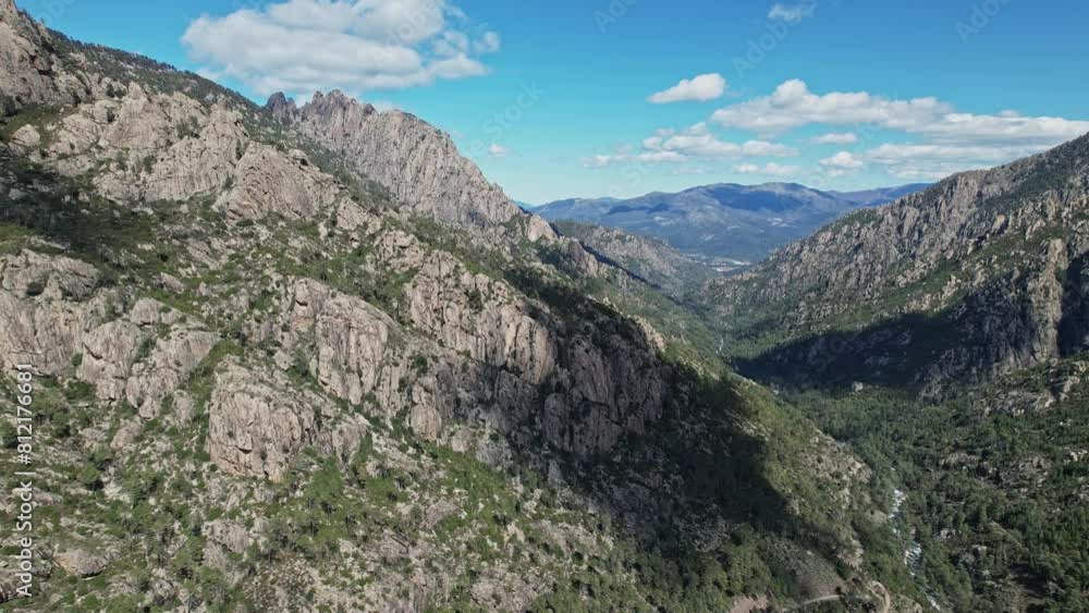 Aerial View of Mountains and Valleys in Corsica, France Aerial View of Mountains and Valleys in Corsica, France