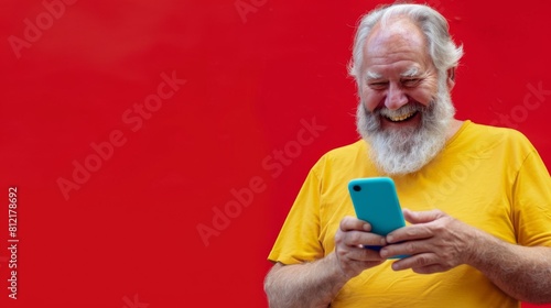 A Joyful Senior With Smartphone
