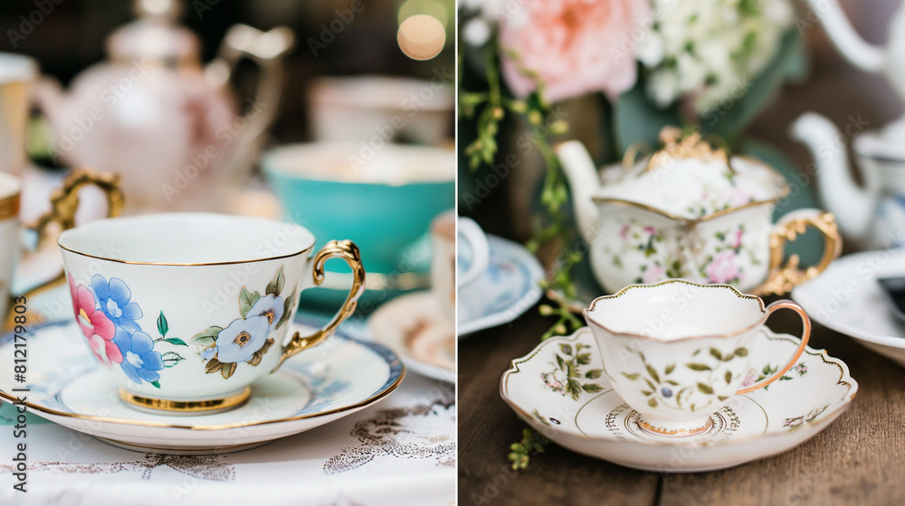 Elegant Porcelain Tea Sets with Delicate Floral Design Elegant Porcelain Tea Sets with Delicate Floral Design
