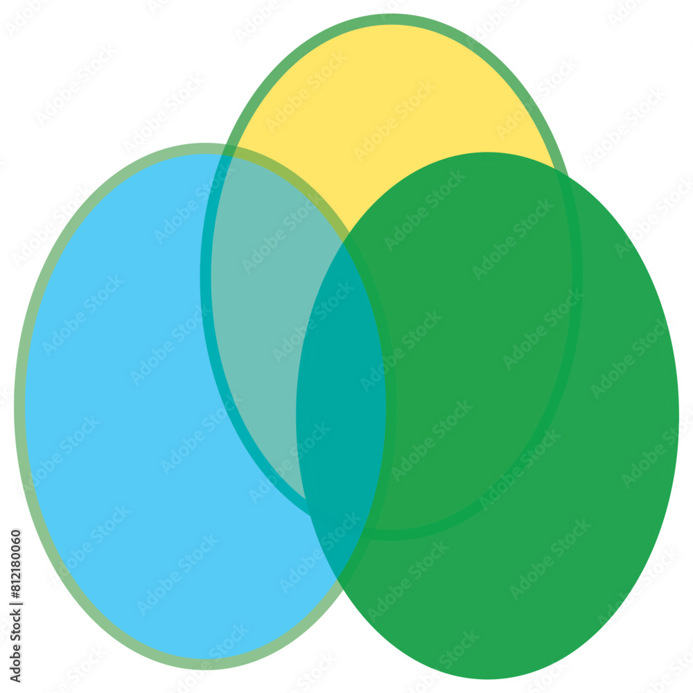 Intersecting, overlapping circles, rings element Intersecting, overlapping circles, rings element