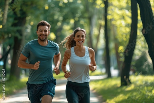 Healthy Competition: Spouses Running in Nature