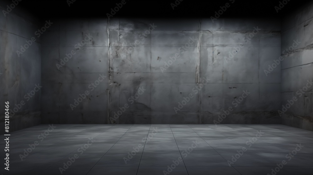 A Mysterious and Empty Concrete Room with Subtle Lighting and Monochromatic Colors A Mysterious and Empty Concrete Room with Subtle Lighting and Monochromatic Colors