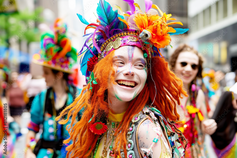 A vibrant parade filled with music, dance, and colorful costumes, celebrating the uniqueness and resilience of people with albinism. A vibrant parade filled with music, dance, and colorful costumes, celebrating the uniqueness and resilience of people with albinism.