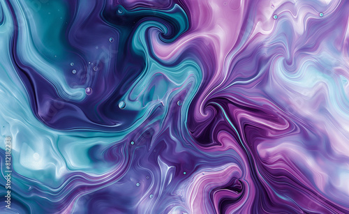 Fluid Geometry: An Artistic Fusion in Violet and Turquoise