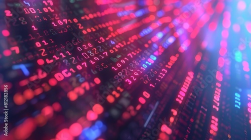 Wallpaper Mural Binary code flat design front view programming theme 3D render Monochromatic Color Scheme Torontodigital.ca