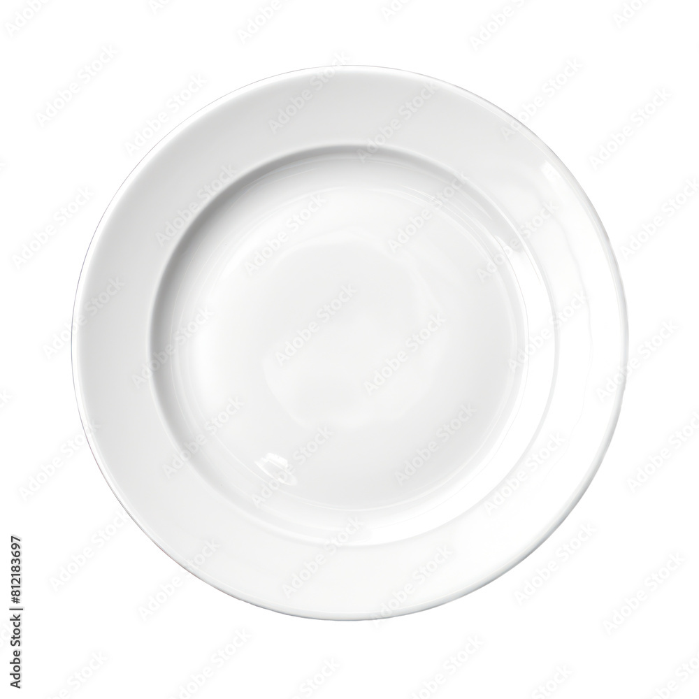 Empty Classic White Dinner Plate with Subtle Curve. Isolated on Background Empty Classic White Dinner Plate with Subtle Curve. Isolated on Background