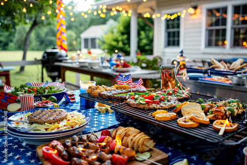 Transport yourself to a festive backyard barbecue party commemorating the 4th of July. © Jane_S