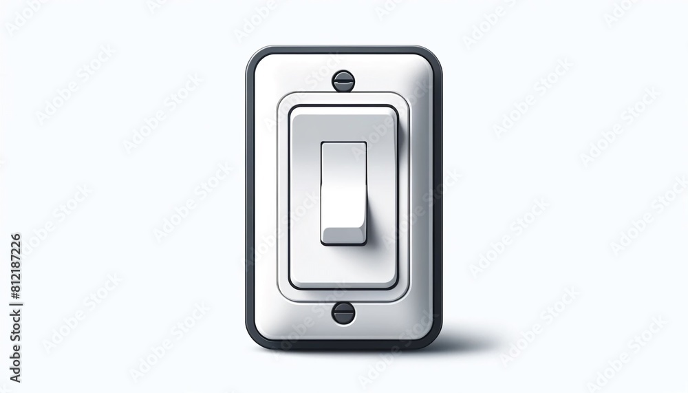 3d rendering of a plastic electric switch isolated on white background. 3d rendering of a plastic electric switch isolated on white background.