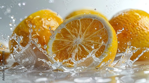 A splash of water from a lemon