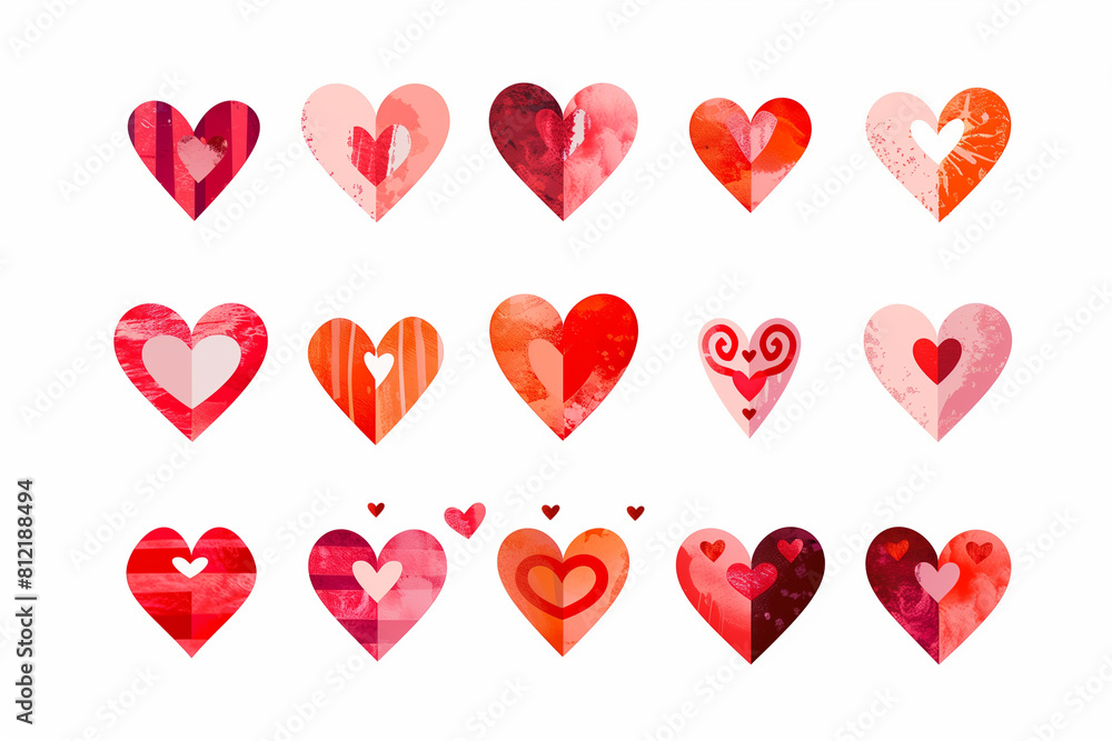 Spice up your greeting cards using delightful heart vector icons. Set of love symbols isolated