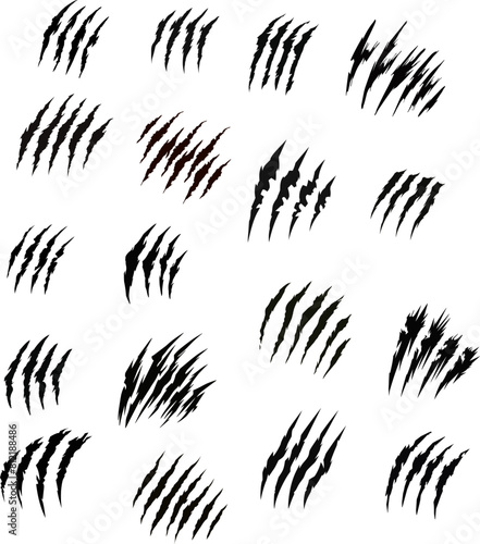 Fotografie collection of beast claw in hand drawing, monster claw vector