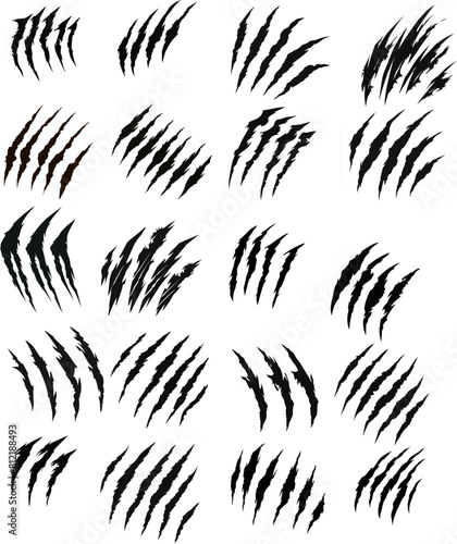 collection of beast claw in hand drawing, monster claw vector