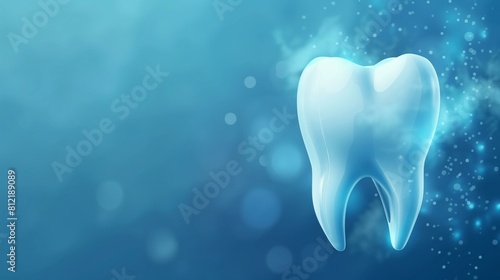 Stunning Dental Health Background with a Glowing Tooth Illustration