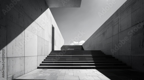 Architectural elegance in black and white perfect for modern design themes
