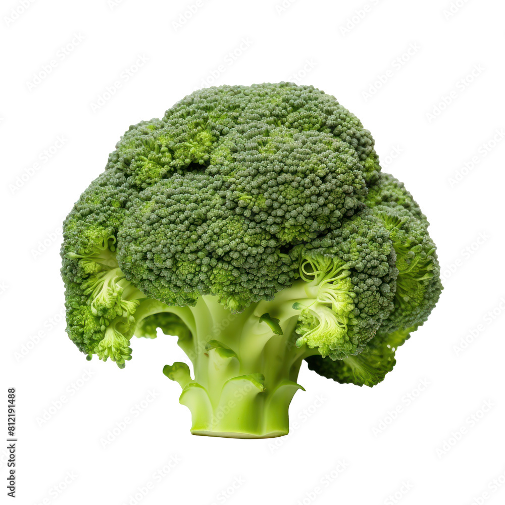 Large Inflorescence of Green Broccoli. Raw Green Food. Isolated on Background Large Inflorescence of Green Broccoli. Raw Green Food. Isolated on Background
