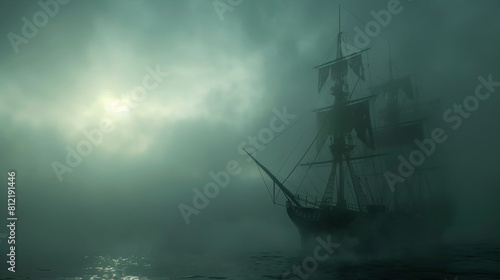 Ethereal Emerge: Ghost Ship in the Mist