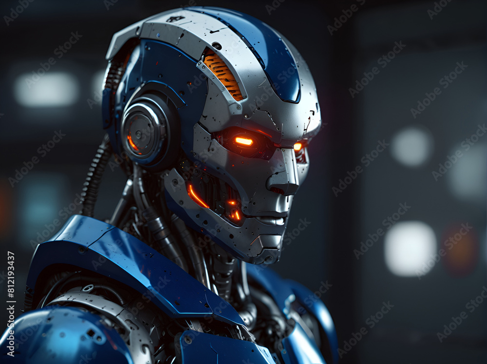 Fototapeta premium A robot, a robot with artificial intelligence