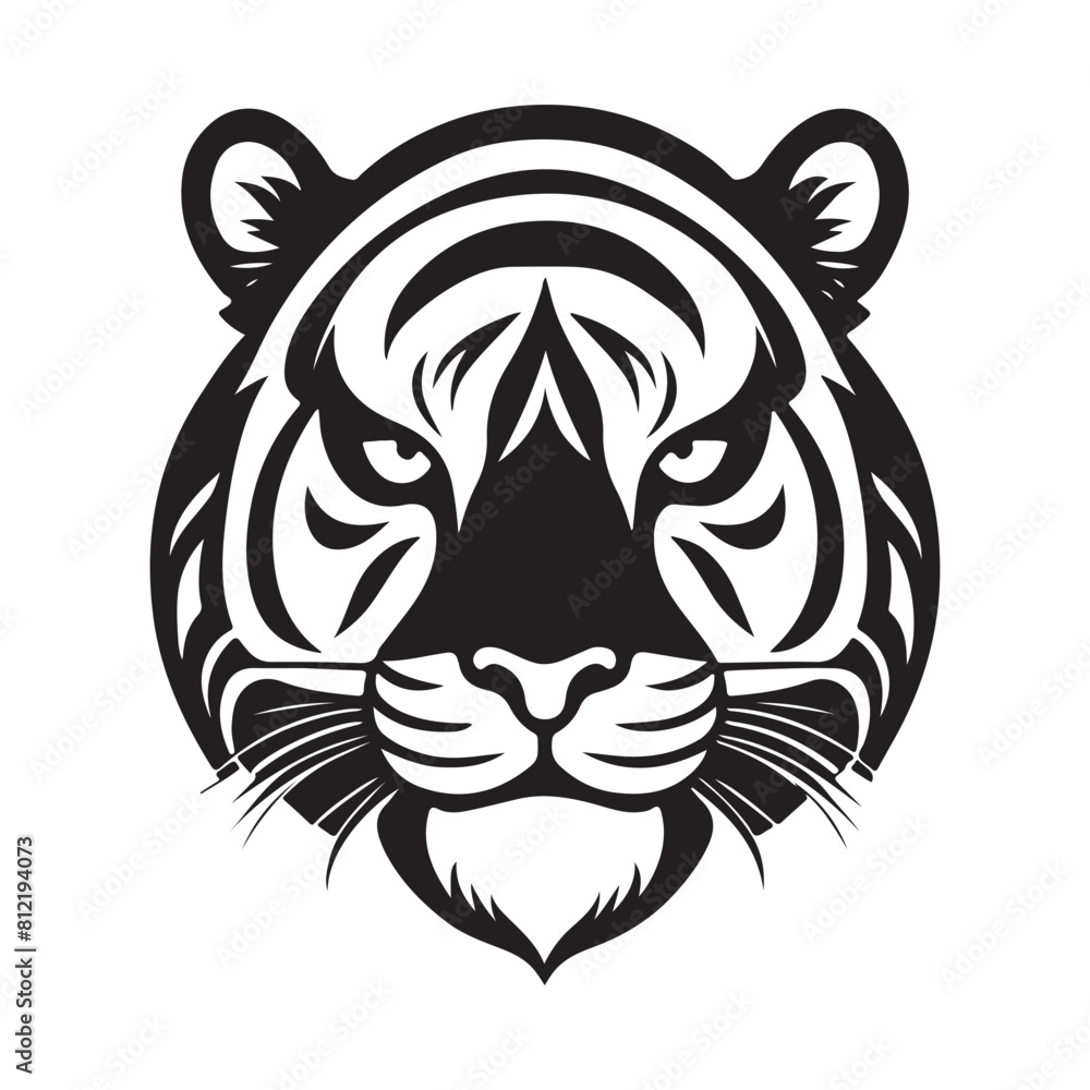 Tiger vector black and white cartoon character design collection. White background. Pets, Animals. Tiger vector black and white cartoon character design collection. White background. Pets, Animals.