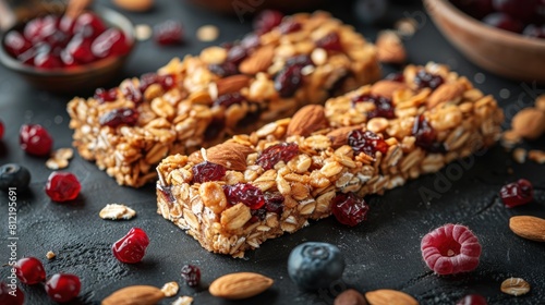 oat protein bars on black table photo