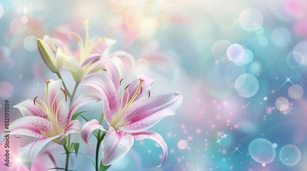 A bouquet of pink flowers with a blue background A bouquet of pink flowers with a blue background