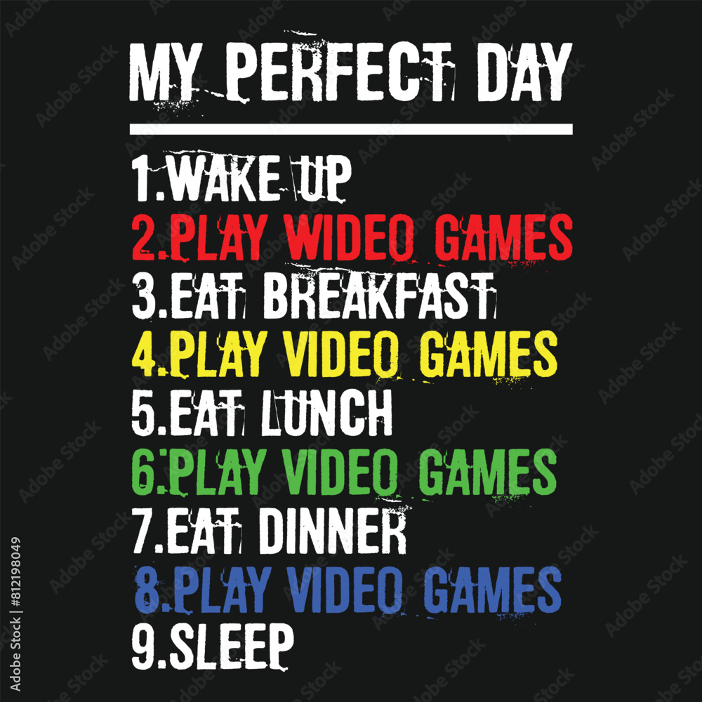 Fototapeta premium The Perfect Gaming Day Suprise for Gamers T-Shirt