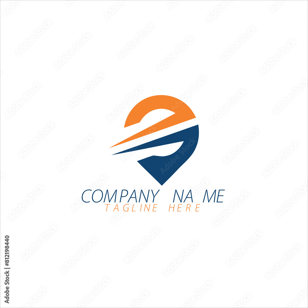 Illustration logistics and express delivery company logo design template

