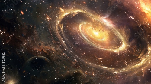 Planets, stars and galaxies in outer space showing the beauty of space exploration