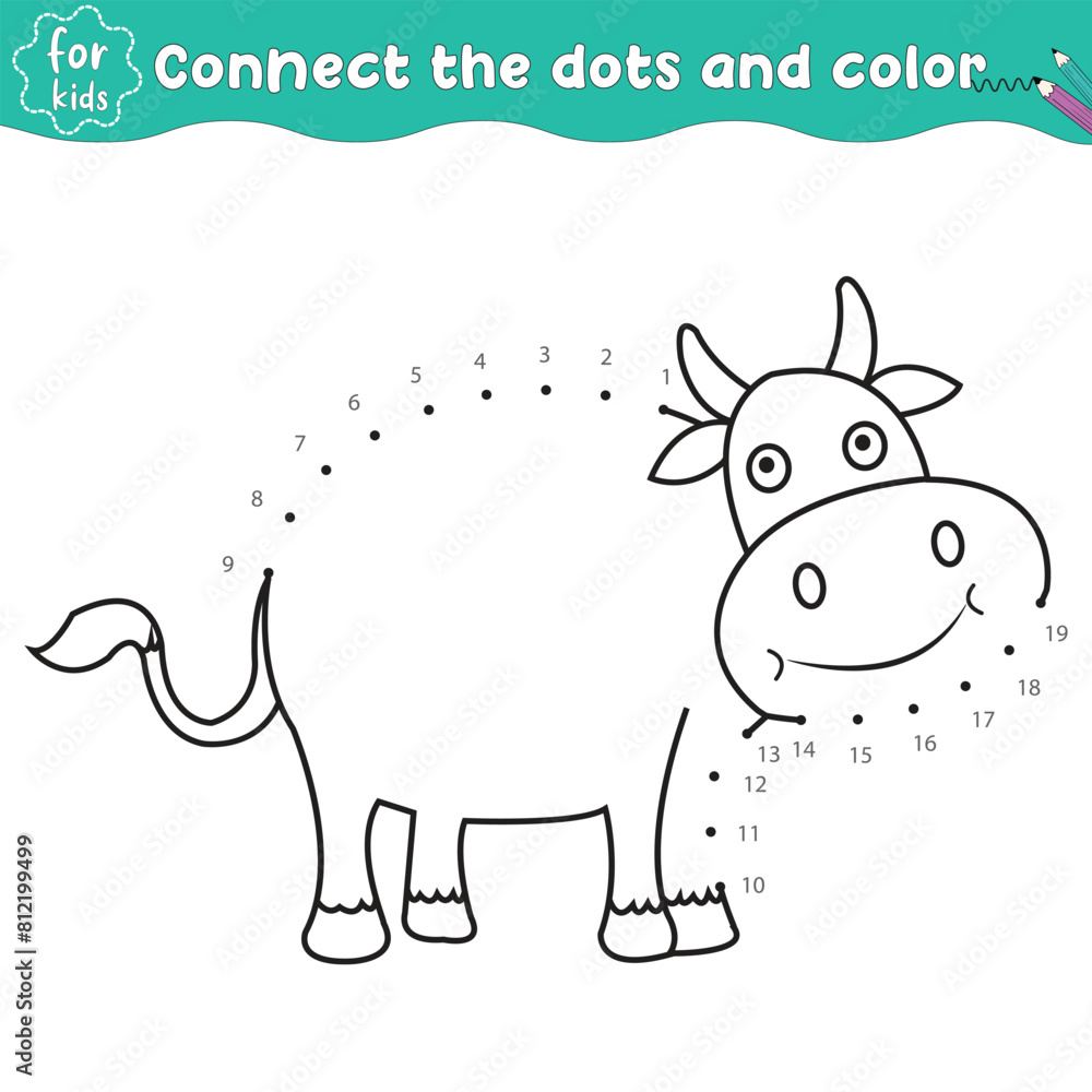 dot to dot cow coloring activity page and Educational Game for Kids
dot to dot cow coloring activity page and Educational Game for Kids
