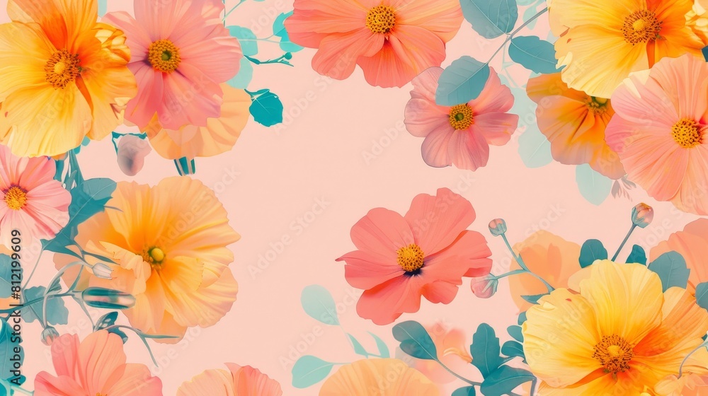 A beautiful image of flowers with a blue background A beautiful image of flowers with a blue background