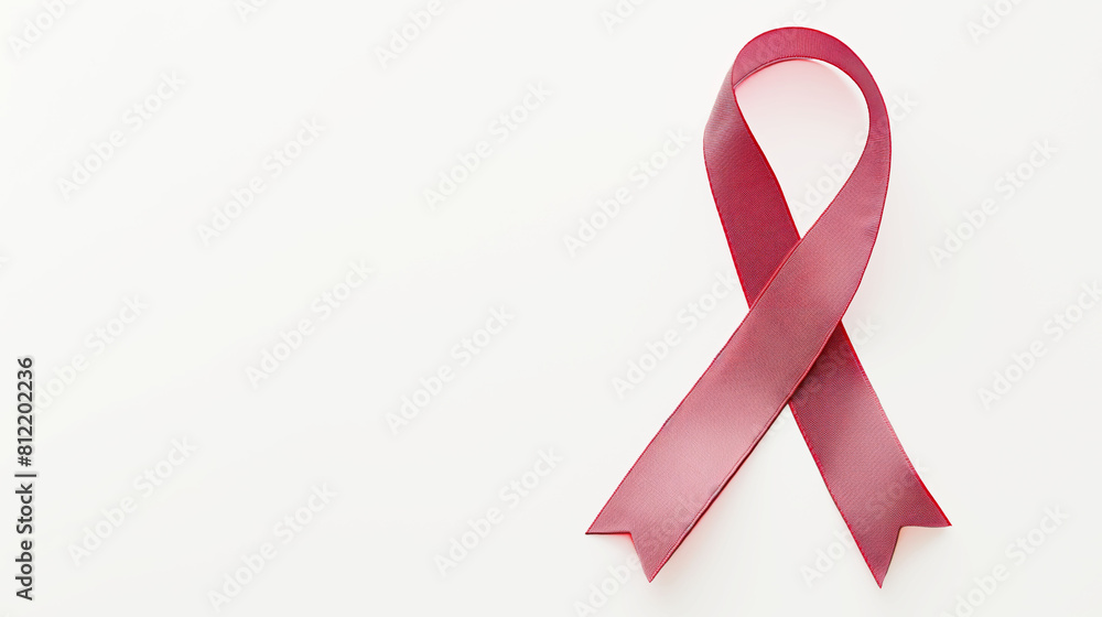 Burgundy awareness ribbon on a white background, often associated with multiple myeloma and adults with disabilities. Burgundy awareness ribbon on a white background, often associated with multiple myeloma and adults with disabilities.