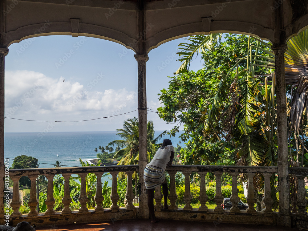 Looking to the sea from the roça balcony