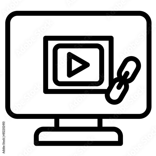 Video Link vector icon style